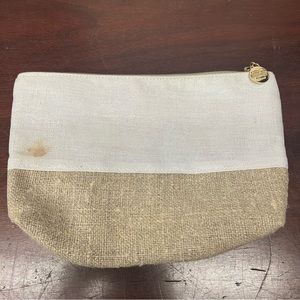 Christen Maxwell Clutch Cosmetic/Perfume Bag Zip Closure Beige